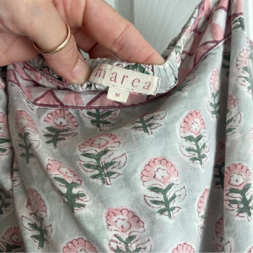 Marea by Liz Joy Veranda Floral Tier Tassel Tie Block Print Midi Maxi Dress - Picture 11 of 14